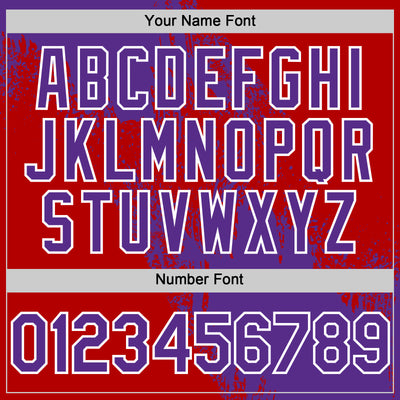 Custom Purple Red-White 3D Pattern Design Abstract Brush Stroke Authentic Baseball Jersey