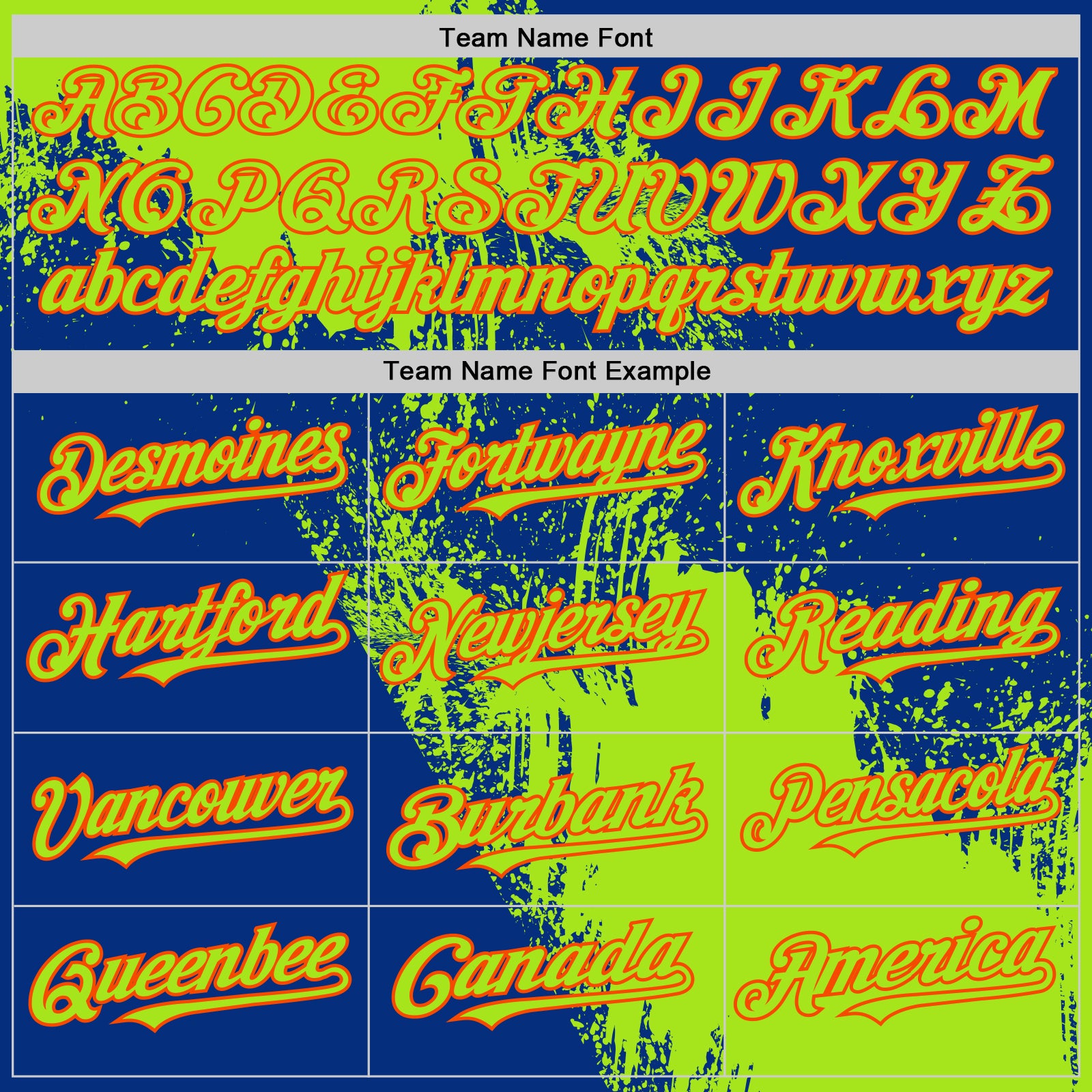 Custom Neon Green Royal-Orange 3D Pattern Design Abstract Brush Stroke Authentic Baseball Jersey