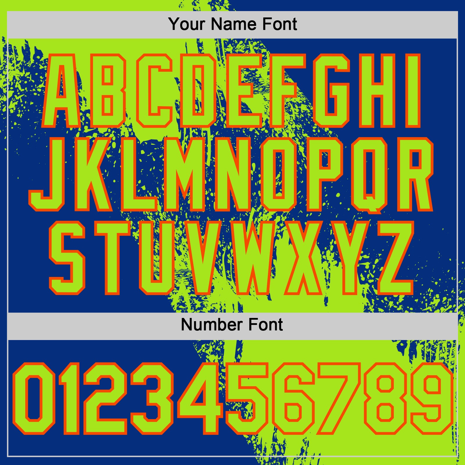 Custom Neon Green Royal-Orange 3D Pattern Design Abstract Brush Stroke Authentic Baseball Jersey