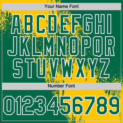 Custom Yellow Kelly Green-White 3D Pattern Design Abstract Brush Stroke Authentic Baseball Jersey