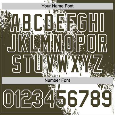 Custom White Olive 3D Pattern Design Abstract Brush Stroke Authentic Baseball Jersey