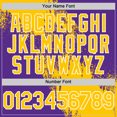 Custom Yellow Purple-White 3D Pattern Design Abstract Brush Stroke Authentic Baseball Jersey