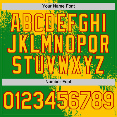 Custom Yellow Grass Green-Red 3D Pattern Design Abstract Brush Stroke Authentic Baseball Jersey