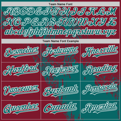Custom Teal Crimson-White 3D Pattern Design Abstract Brush Stroke Authentic Baseball Jersey
