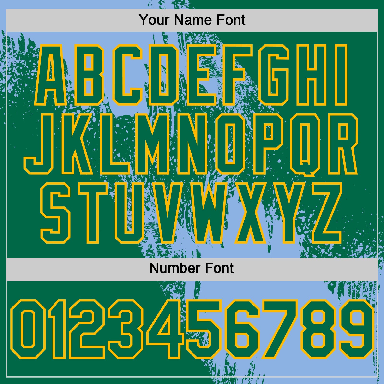 Custom Light Blue Kelly Green-Gold 3D Pattern Design Abstract Brush Stroke Authentic Baseball Jersey