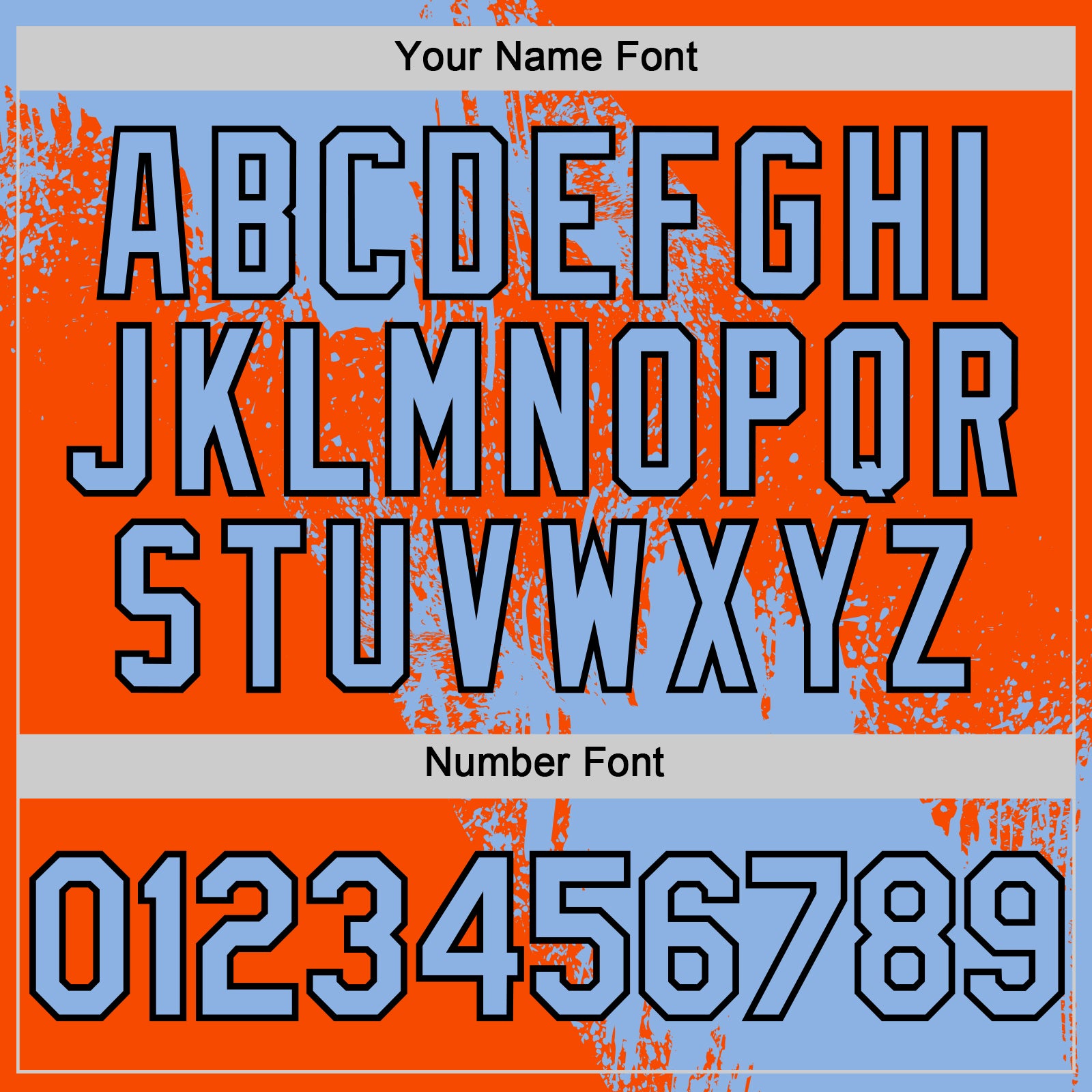 Custom Light Blue Orange-Black 3D Pattern Design Abstract Brush Stroke Authentic Baseball Jersey