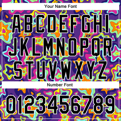 Custom Purple Black-White 3D Pattern Design Rave Psychedelic Fluid Art Authentic Baseball Jersey