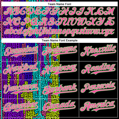 Custom Black Pea Green-Pink 3D Pattern Design Rave Psychedelic Neon Fluid Art Authentic Baseball Jersey