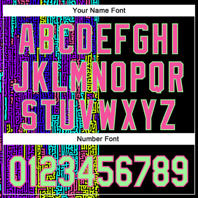 Custom Black Pea Green-Pink 3D Pattern Design Rave Psychedelic Neon Fluid Art Authentic Baseball Jersey