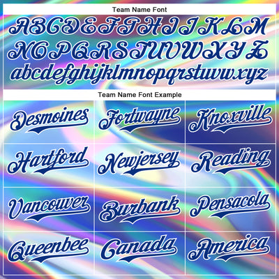 Custom White Royal 3D Pattern Design Rave Psychedelic Holographic Vaporwave Style Authentic Baseball Jersey