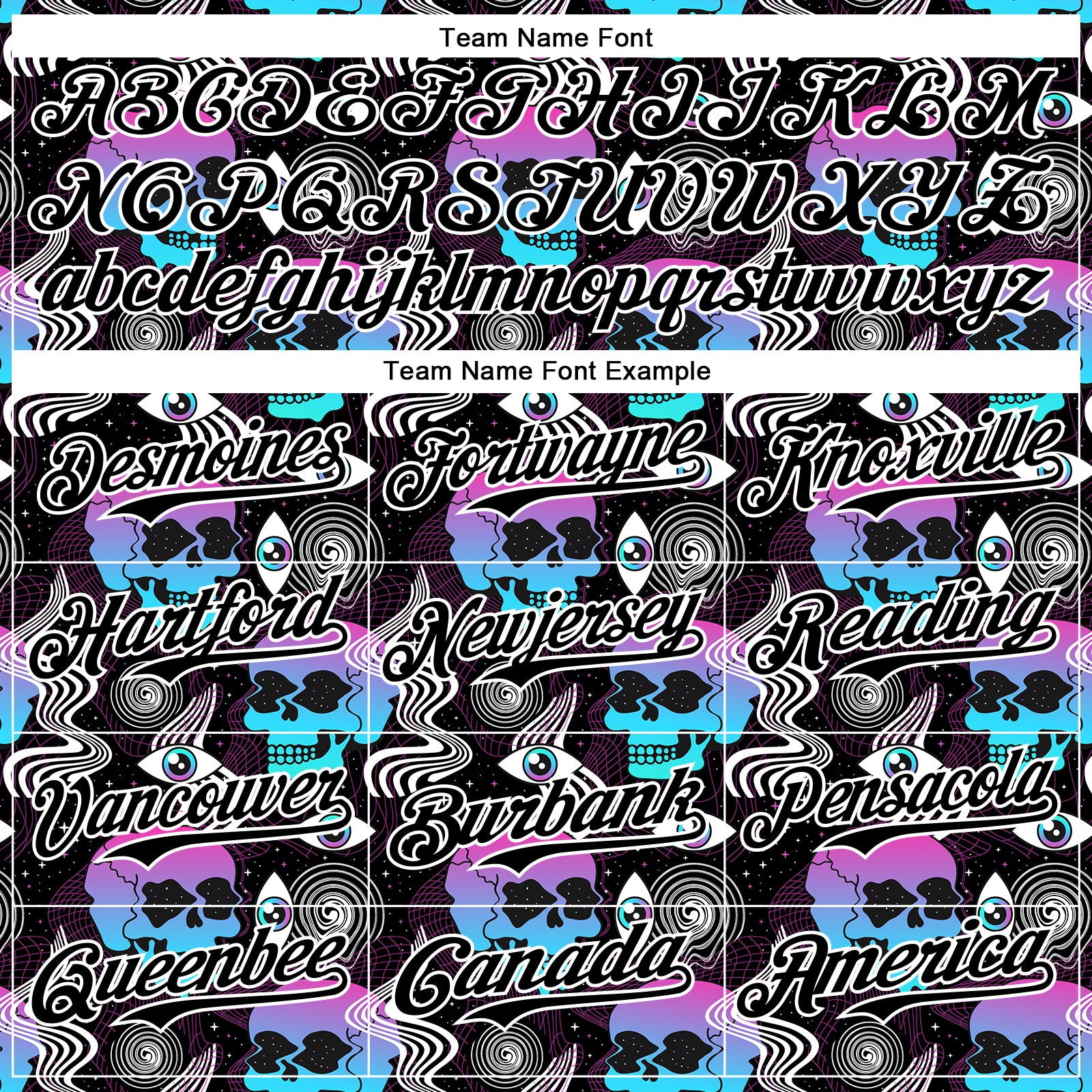 Custom Black White 3D Pattern Design Rave Psychedelic Skull Authentic Baseball Jersey