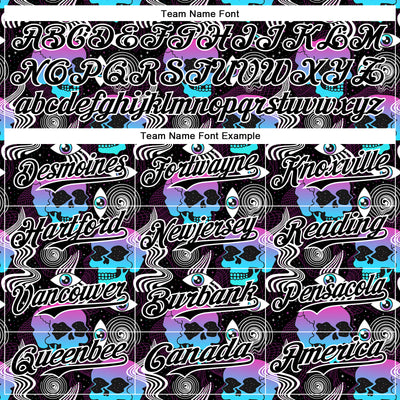 Custom Black White 3D Pattern Design Rave Psychedelic Skull Authentic Baseball Jersey