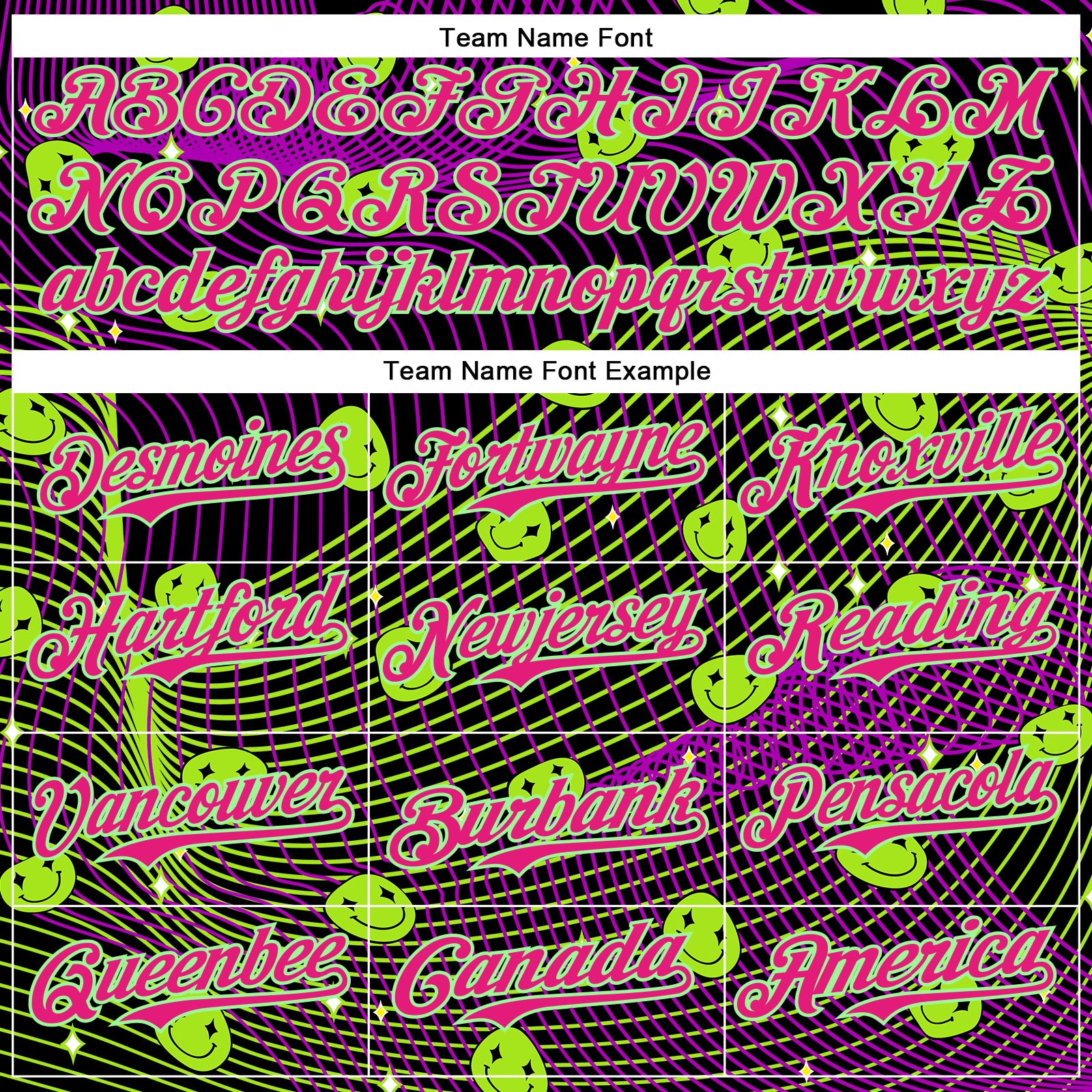 Custom Black Hot Pink-Pea Green 3D Pattern Design Rave Psychedelic Emoji Smile Authentic Baseball Jersey