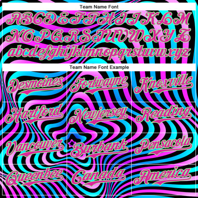 Custom Black Deep Pink-Pea Green 3D Pattern Design Rave Psychedelic Fluid Art Authentic Baseball Jersey