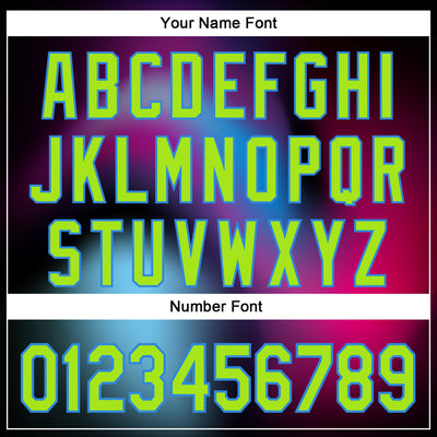 Custom Black Neon Green-Electric Blue 3D Pattern Design Rave Psychedelic Neon Dinosaur Authentic Baseball Jersey