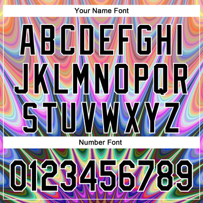 Custom Orange Black-White 3D Pattern Design Rave Psychedelic Fractal Style Authentic Baseball Jersey