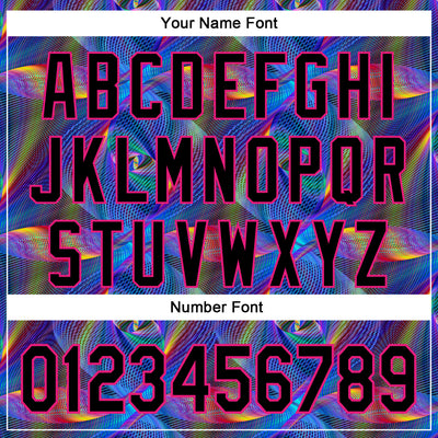 Custom Black Hot Pink 3D Pattern Design Rave Psychedelic Fractal Style Authentic Baseball Jersey