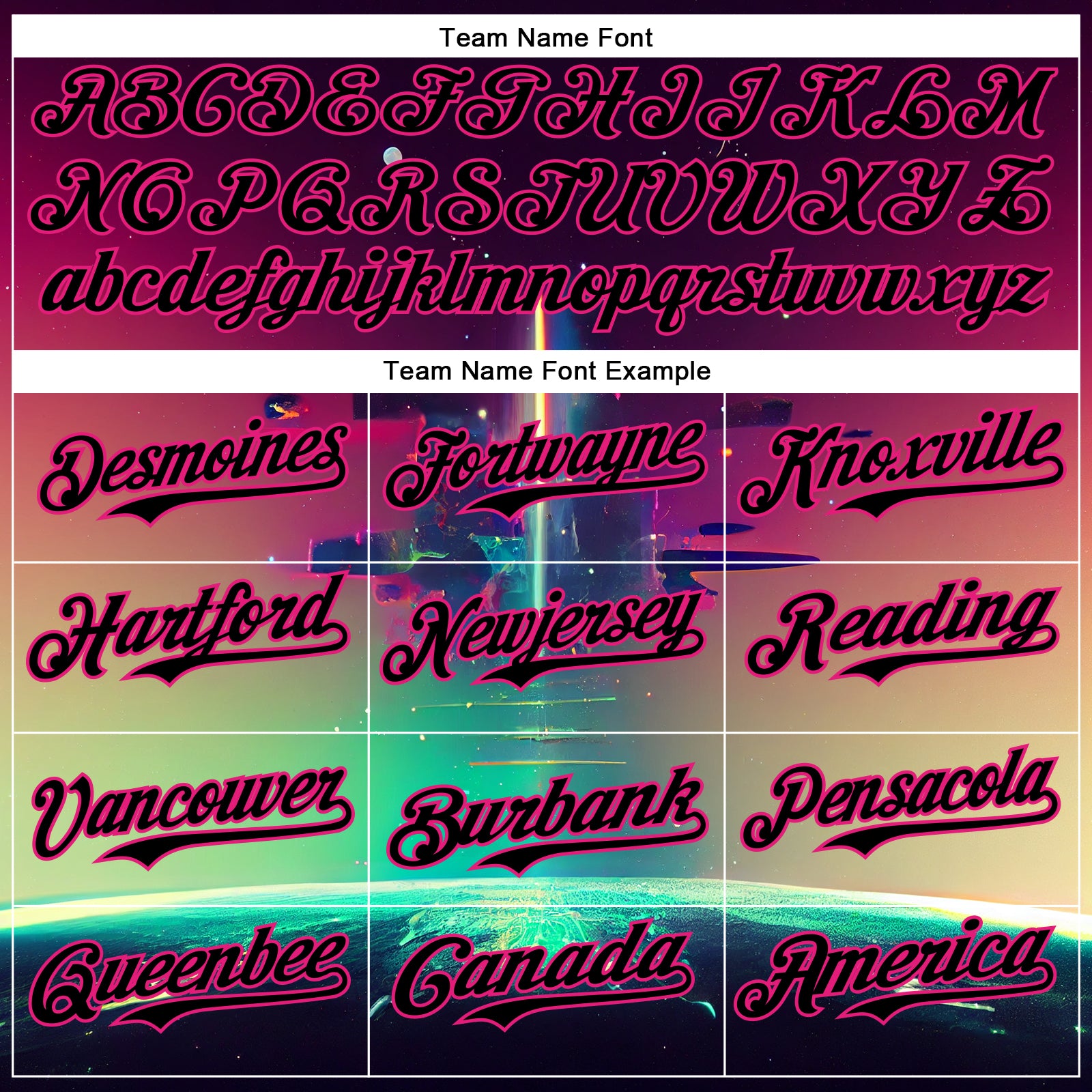 Custom Black Hot Pink 3D Pattern Design Rave Psychedelic Universe Authentic Baseball Jersey