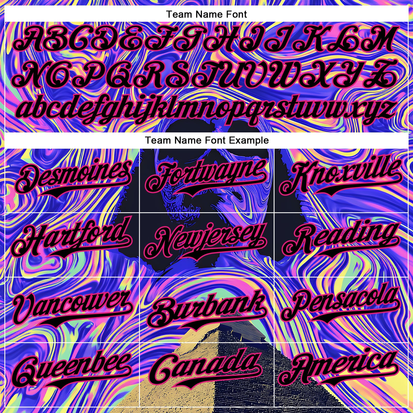 Custom Purple Black-Hot Pink 3D Pattern Design Rave Psychedelic Fluid Art Pyramid Authentic Baseball Jersey