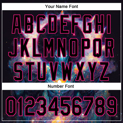 Custom Black Hot Pink 3D Pattern Design Rave Psychedelic Alien Authentic Baseball Jersey