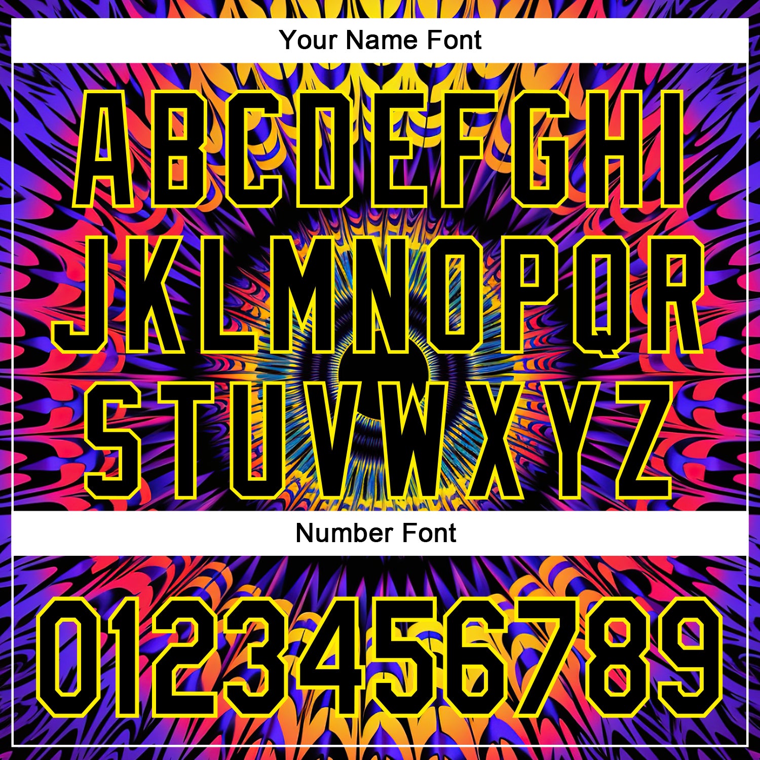 Custom Black Light Yellow 3D Pattern Design Rave Psychedelic Fractal Style Authentic Baseball Jersey