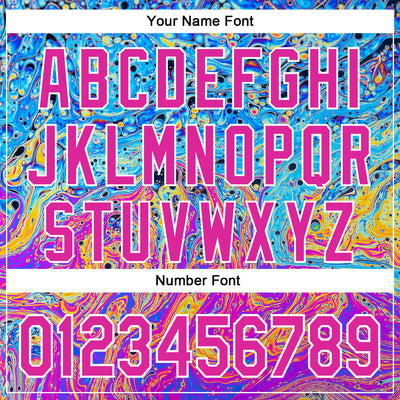 Custom Electric Blue Deep Pink-White 3D Pattern Design Rave Psychedelic Fluid Art Authentic Baseball Jersey