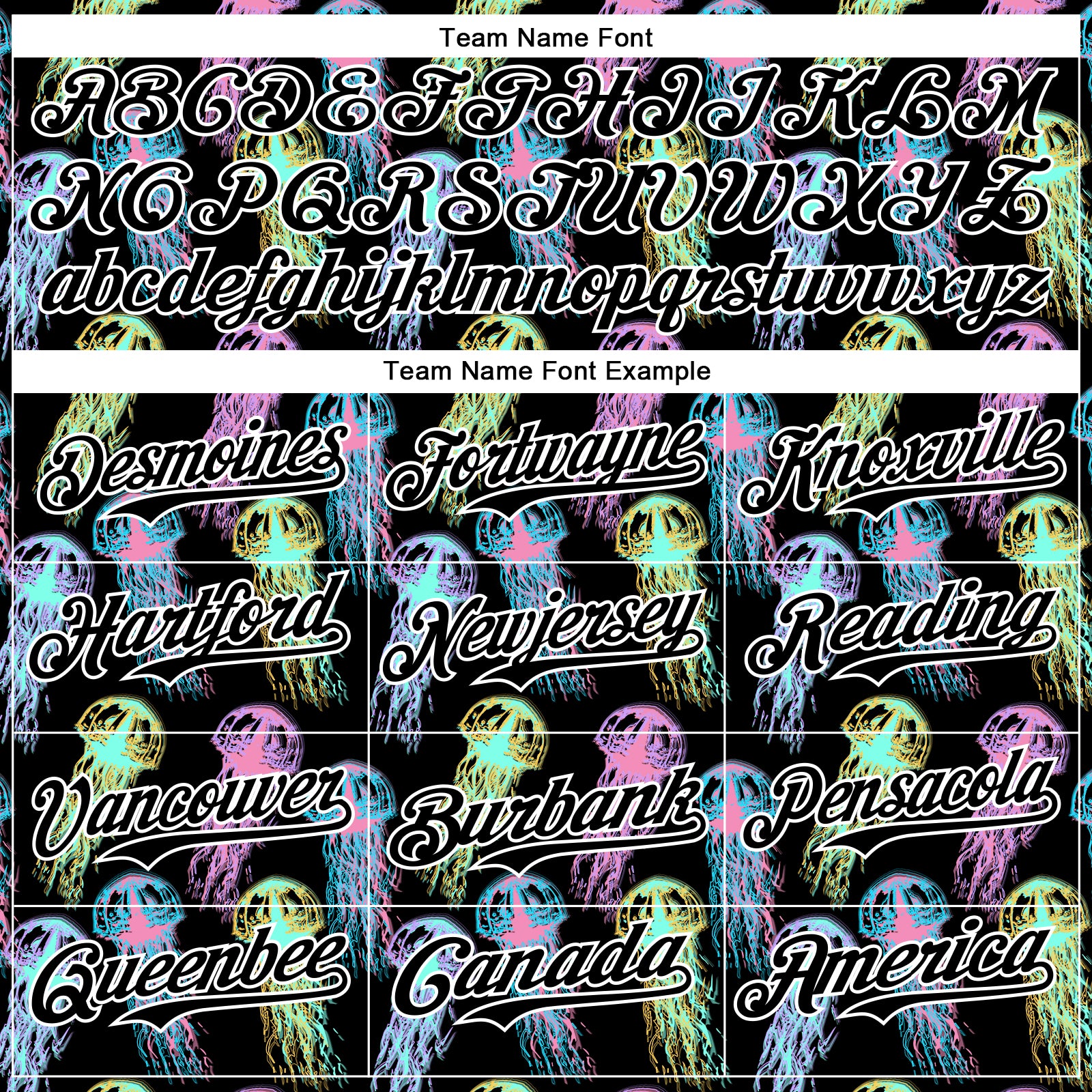 Custom Black White 3D Pattern Design Rave Psychedelic Jellyfish Authentic Baseball Jersey