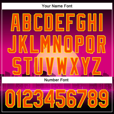 Custom Purple Orange-Light Yellow 3D Pattern Design Rave Psychedelic Futuristic Music Authentic Baseball Jersey