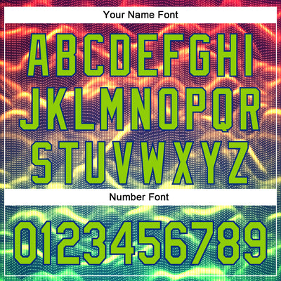 Custom Black Neon Green-Royal 3D Pattern Design Rave Psychedelic Tiny Spot Authentic Baseball Jersey