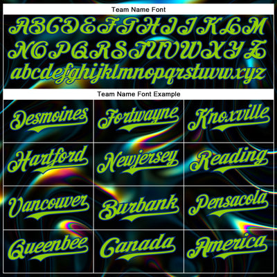 Custom Black Neon Green-Royal 3D Pattern Design Rave Psychedelic Holographic Vaporwave Style Authentic Baseball Jersey