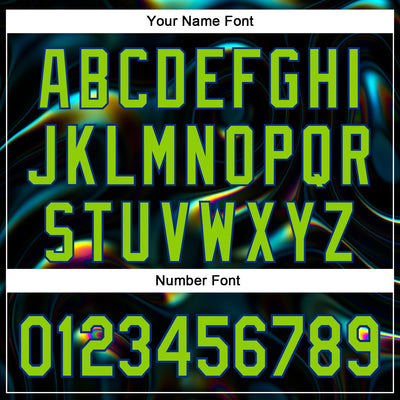 Custom Black Neon Green-Royal 3D Pattern Design Rave Psychedelic Holographic Vaporwave Style Authentic Baseball Jersey