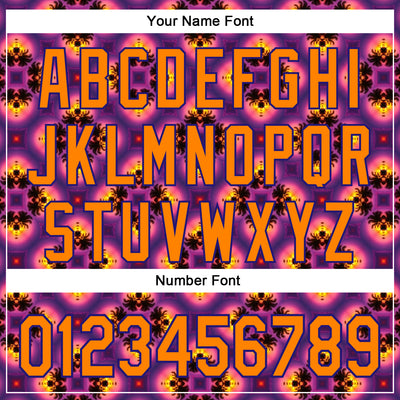 Custom Purple Bay Orange-Dark Purple 3D Pattern Design Rave Psychedelic Flower Authentic Baseball Jersey