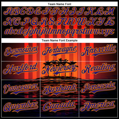 Custom Black Dark Purple-Bay Orange 3D Pattern Design Rave Psychedelic Tropical Palm Tree Authentic Baseball Jersey