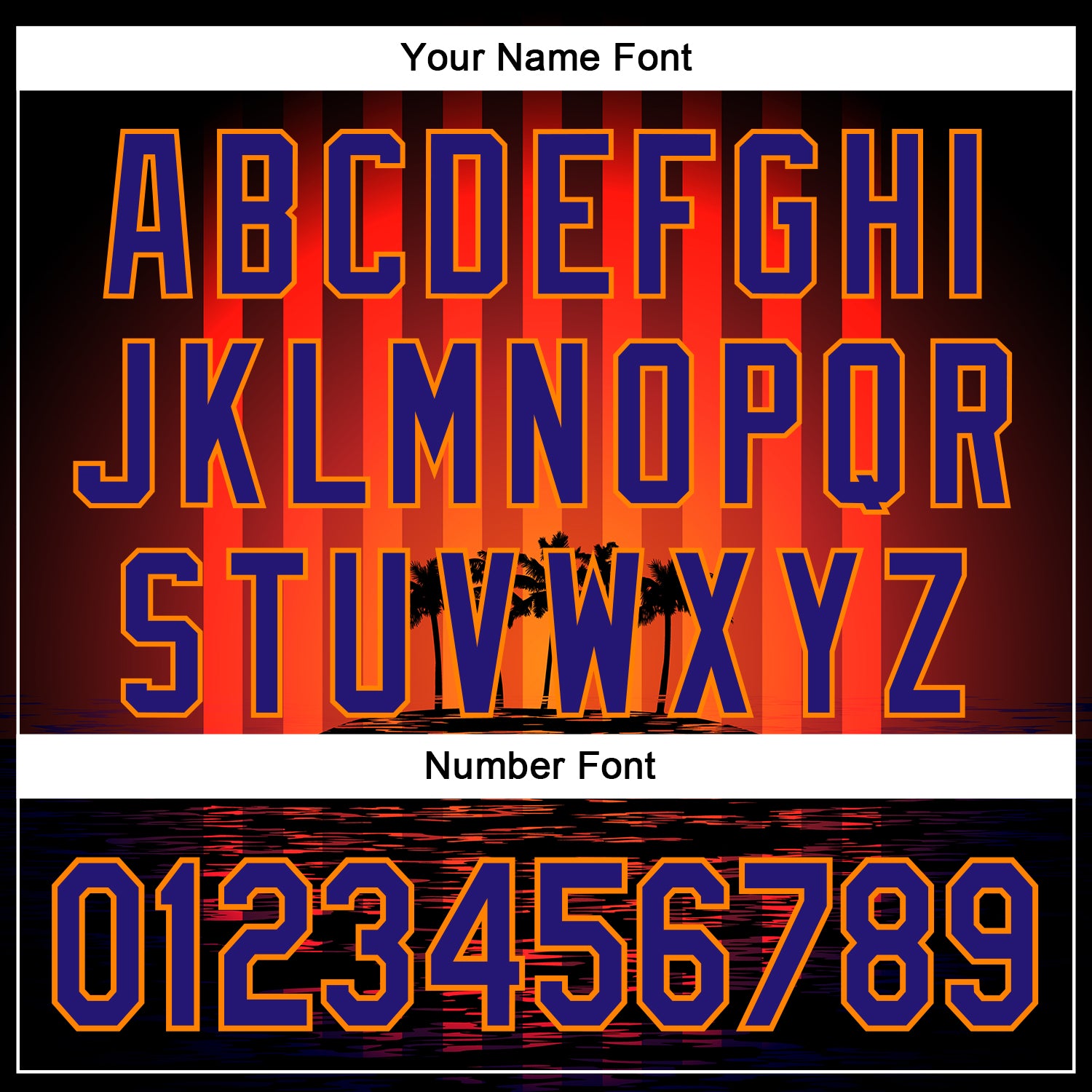 Custom Black Dark Purple-Bay Orange 3D Pattern Design Rave Psychedelic Tropical Palm Tree Authentic Baseball Jersey