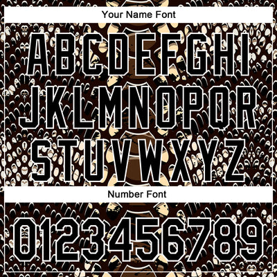 Custom Black White 3D Pattern Design Rave Psychedelic Snakeskin Authentic Baseball Jersey