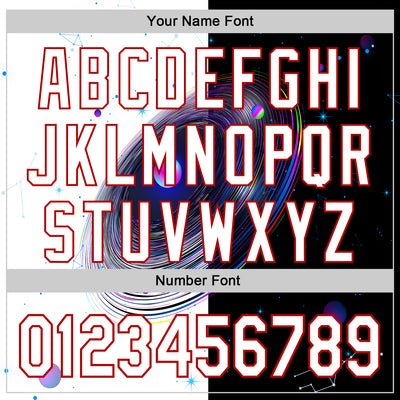 Custom Black White-Red 3D Pattern Design Space Galaxy Star Authentic Baseball Jersey