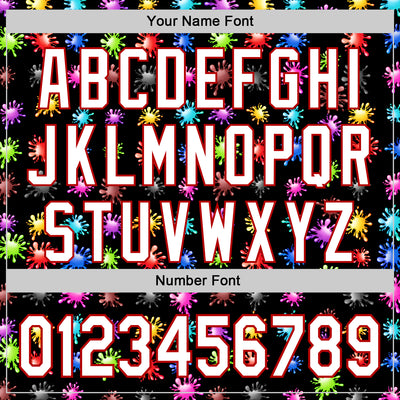 Custom Black White-Red 3D Pattern Design Splash Authentic Baseball Jersey