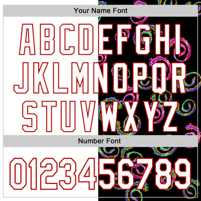 Custom Black White-Red 3D Pattern Design Liquid Splatter Authentic Baseball Jersey