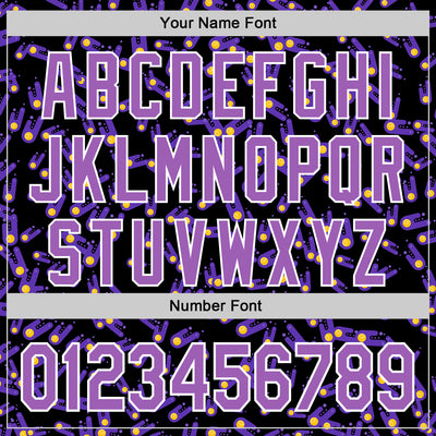Custom Black Medium Purple-White 3D Pattern Design Galaxy Star Meteor Authentic Baseball Jersey