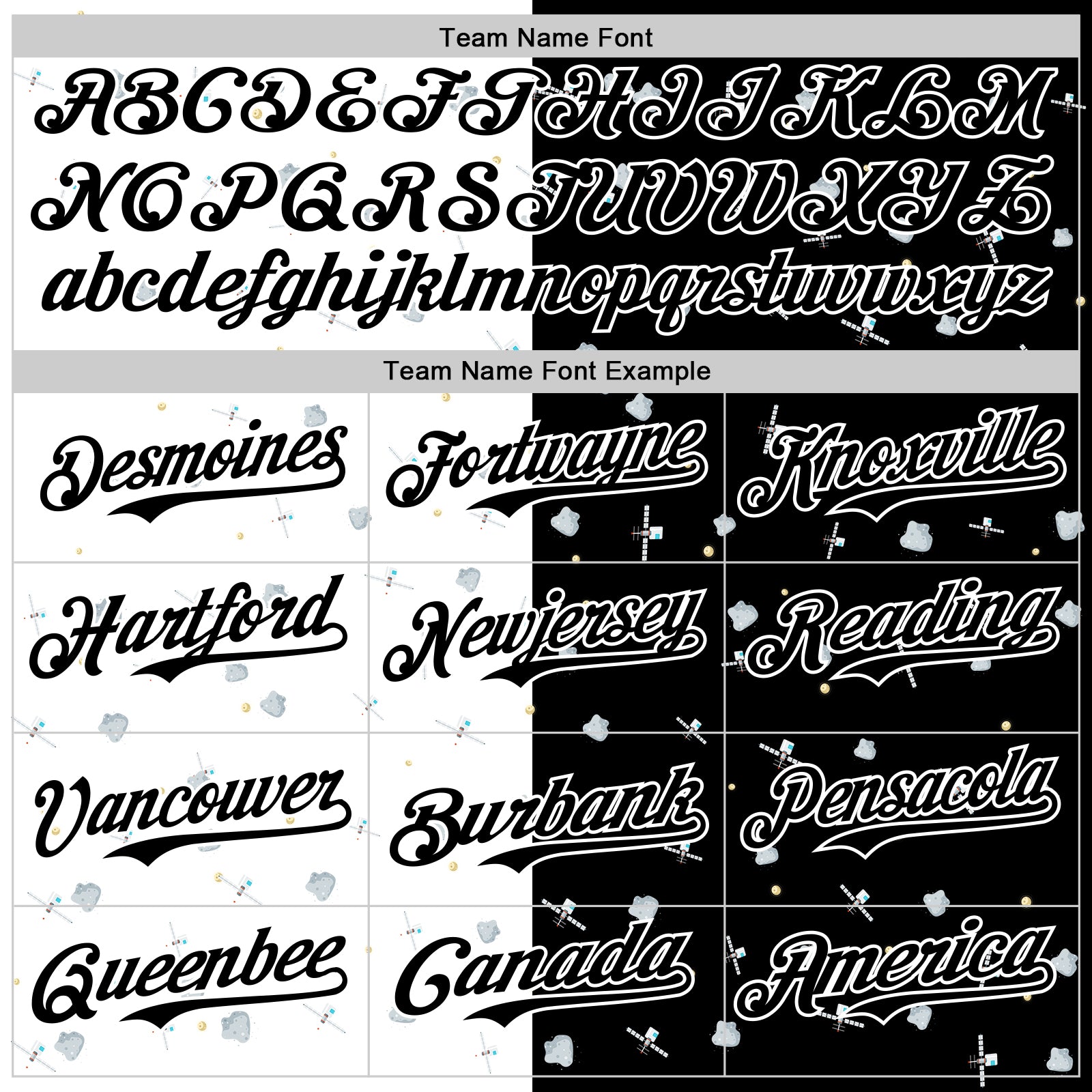 Custom Black White 3D Pattern Design Space Satellite Authentic Baseball Jersey