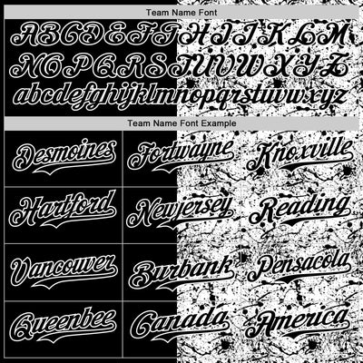 Custom White Black 3D Pattern Design Graffiti Splash Ink Authentic Baseball Jersey