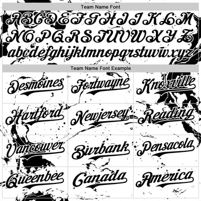 Custom White Black 3D Pattern Design Graffiti Splash Ink Authentic Baseball Jersey