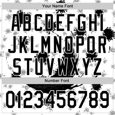 Custom White Black 3D Pattern Design Graffiti Splash Ink Authentic Baseball Jersey