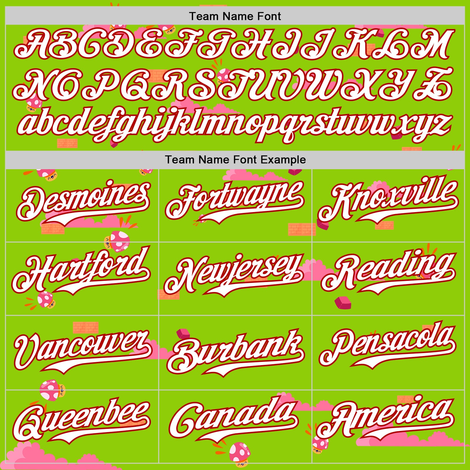 Custom Neon Green White-Red 3D Pattern Design Retro Pixel Arcade Game Authentic Baseball Jersey