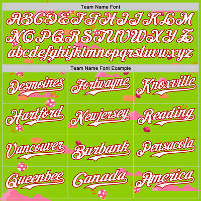 Custom Neon Green White-Red 3D Pattern Design Retro Pixel Arcade Game Authentic Baseball Jersey