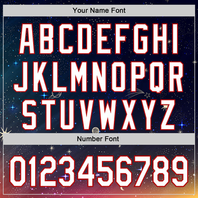 Custom Navy White-Red 3D Pattern Design Space Galaxy Star Authentic Baseball Jersey