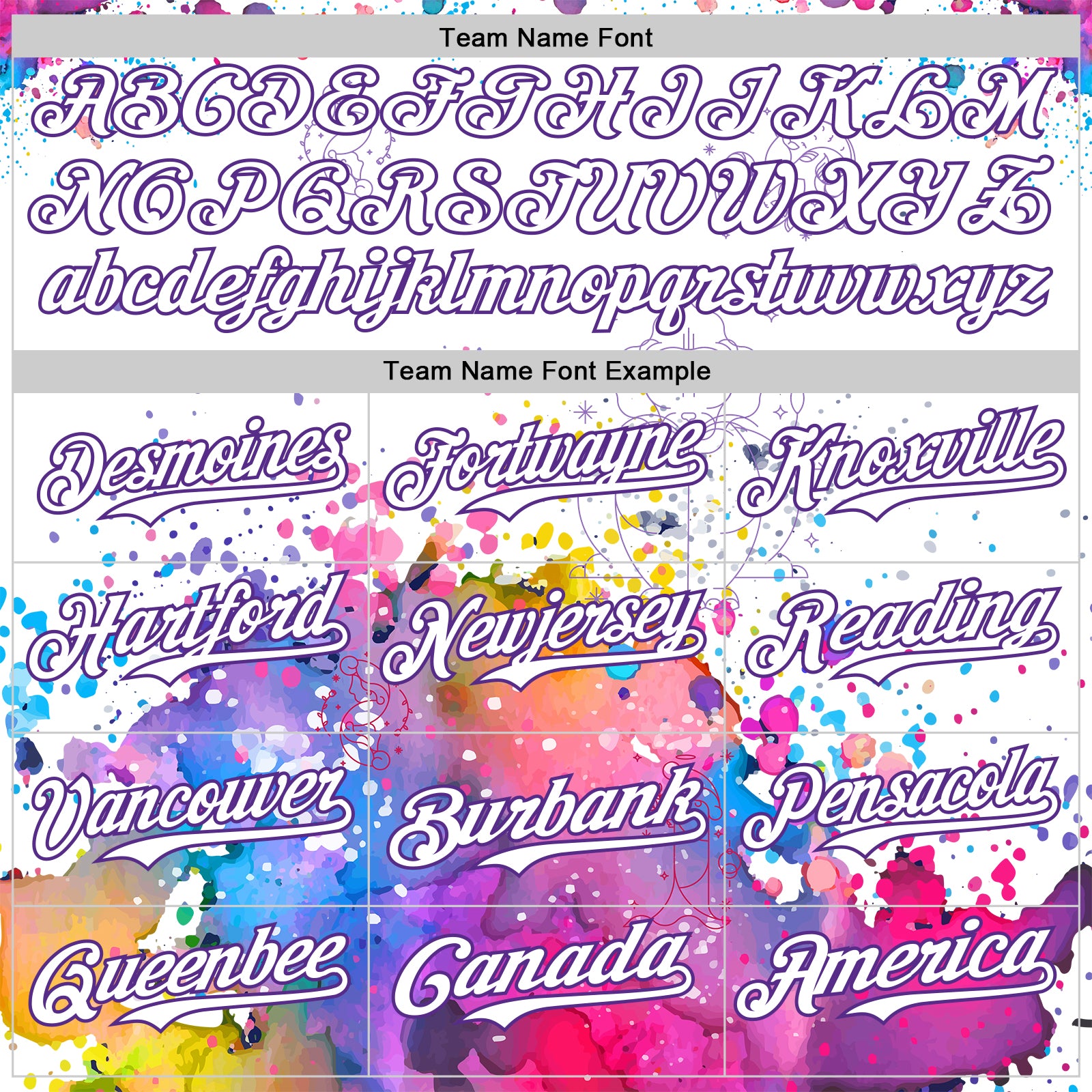 Custom White Purple 3D Pattern Design Graffiti Splash And Constellation Space Galaxy Star Authentic Baseball Jersey