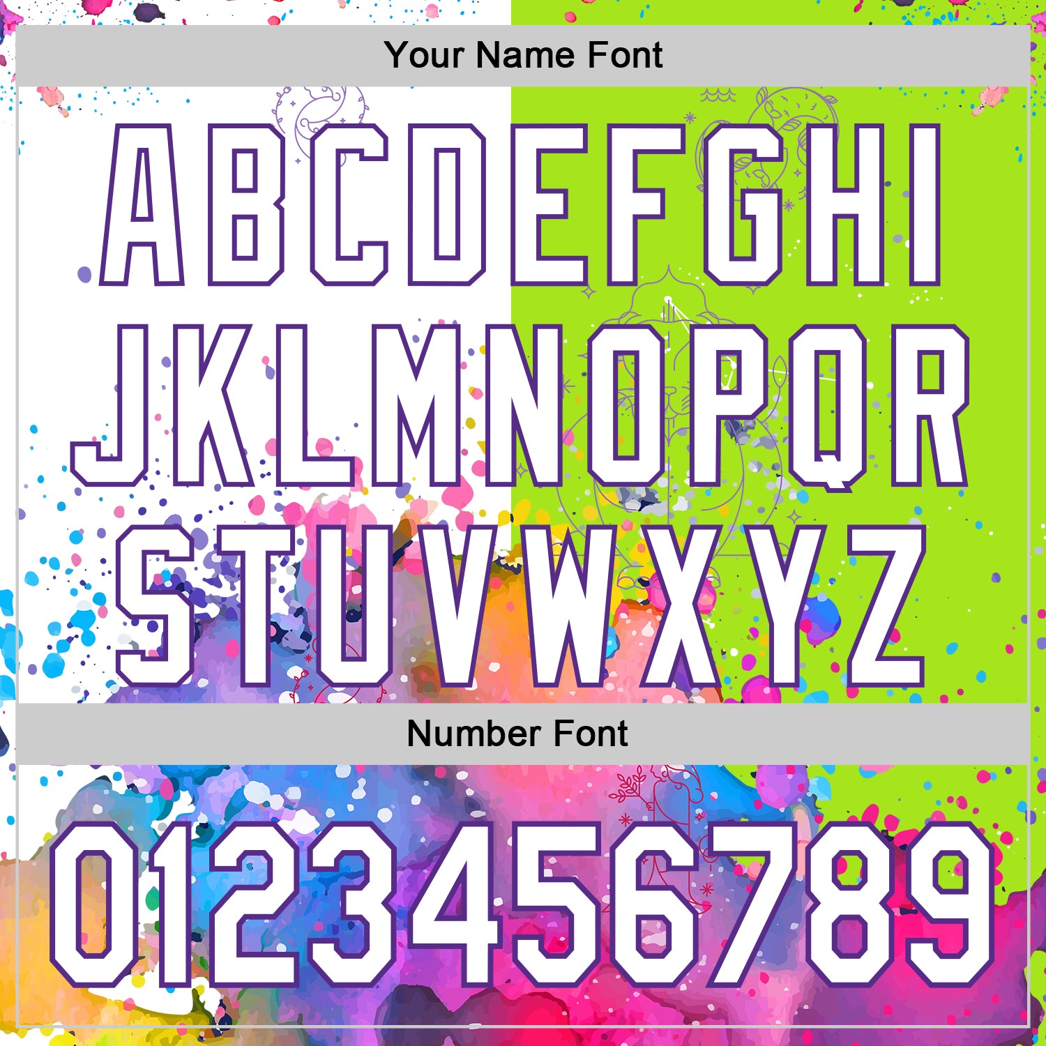 Custom Neon Green White-Purple 3D Pattern Design Graffiti Splash And Constellation Space Galaxy Star Authentic Baseball Jersey