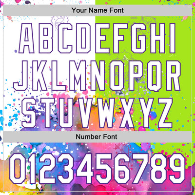 Custom Neon Green White-Purple 3D Pattern Design Graffiti Splash And Constellation Space Galaxy Star Authentic Baseball Jersey