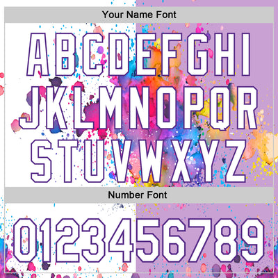 Custom Light Purple White-Purple 3D Pattern Design Graffiti Splash Authentic Baseball Jersey